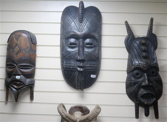 Three African masks